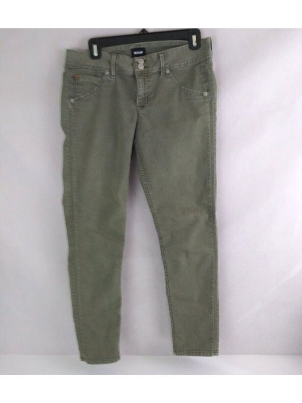 Hudson Women's Green Double Button Straight Leg Jeans Size 29 Inseam 26"